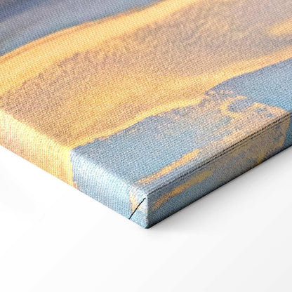 Leinwandbild - Pink and blue marble - abstract watercolour with gold accents