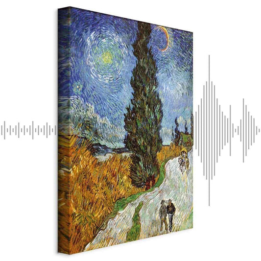 Leinwandbild - Vincent van Gogh – Road with Cypress and Star