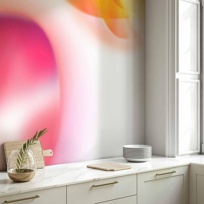 Fototapete - Abstraction - Pink Planet Closest to the Sun on a Light Sky Background