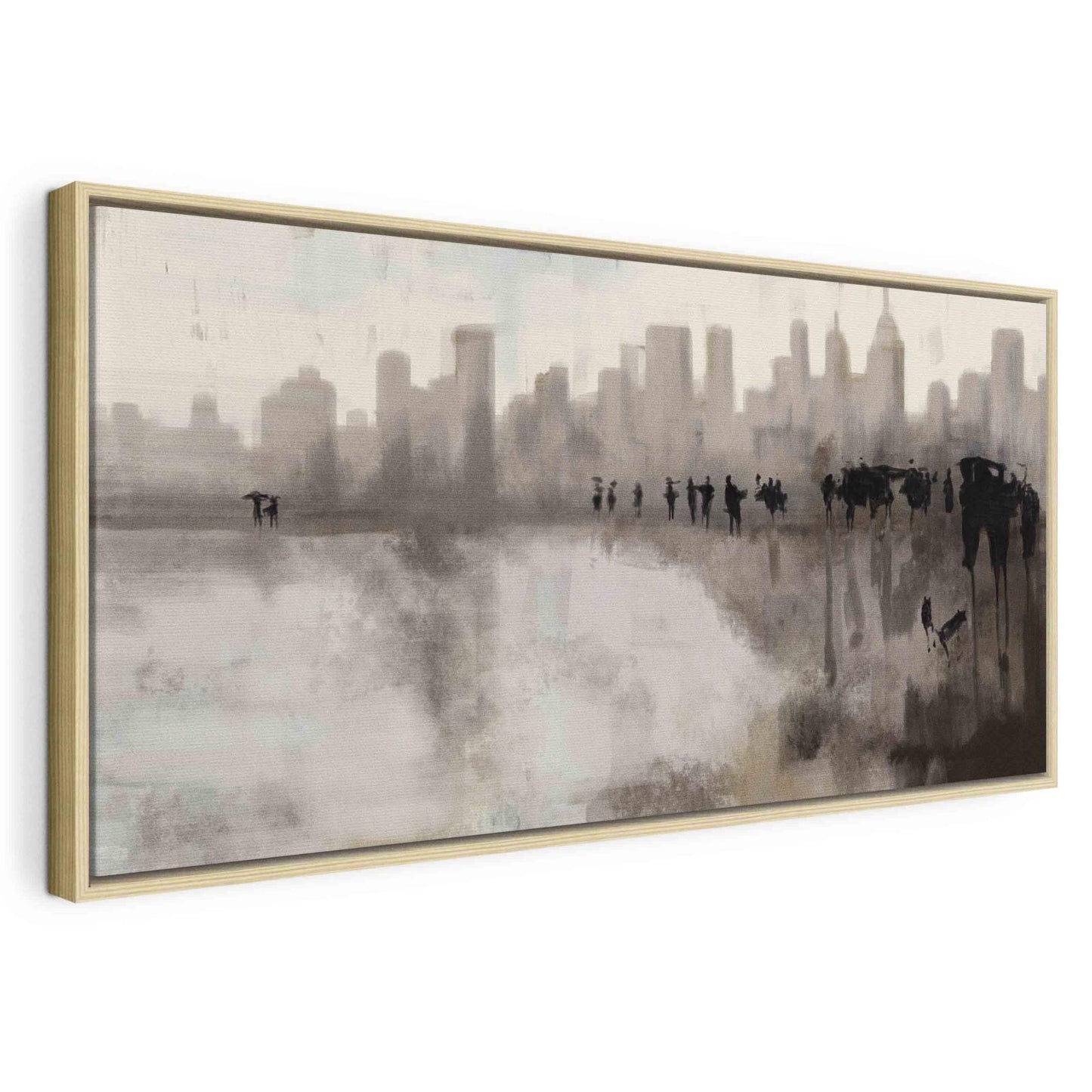 Leinwandbild Stadt im Regen – Urbanes Wandbild mit Atmosphäre