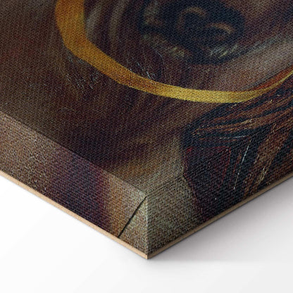 Leinwandbild - Frida Kahlo – Self-Portrait with Changuito