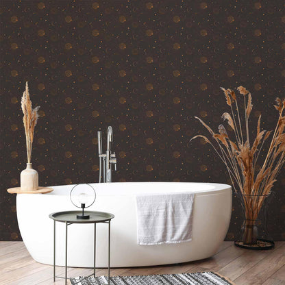 Tapete - Night Sky - Artistic Composition of Suns and Planets on a Black Background