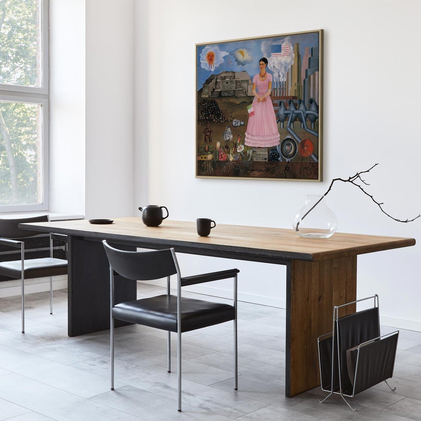 Leinwandbild - Frida Kahlo – Self-Portrait on the Borderline Between Mexico and the United States