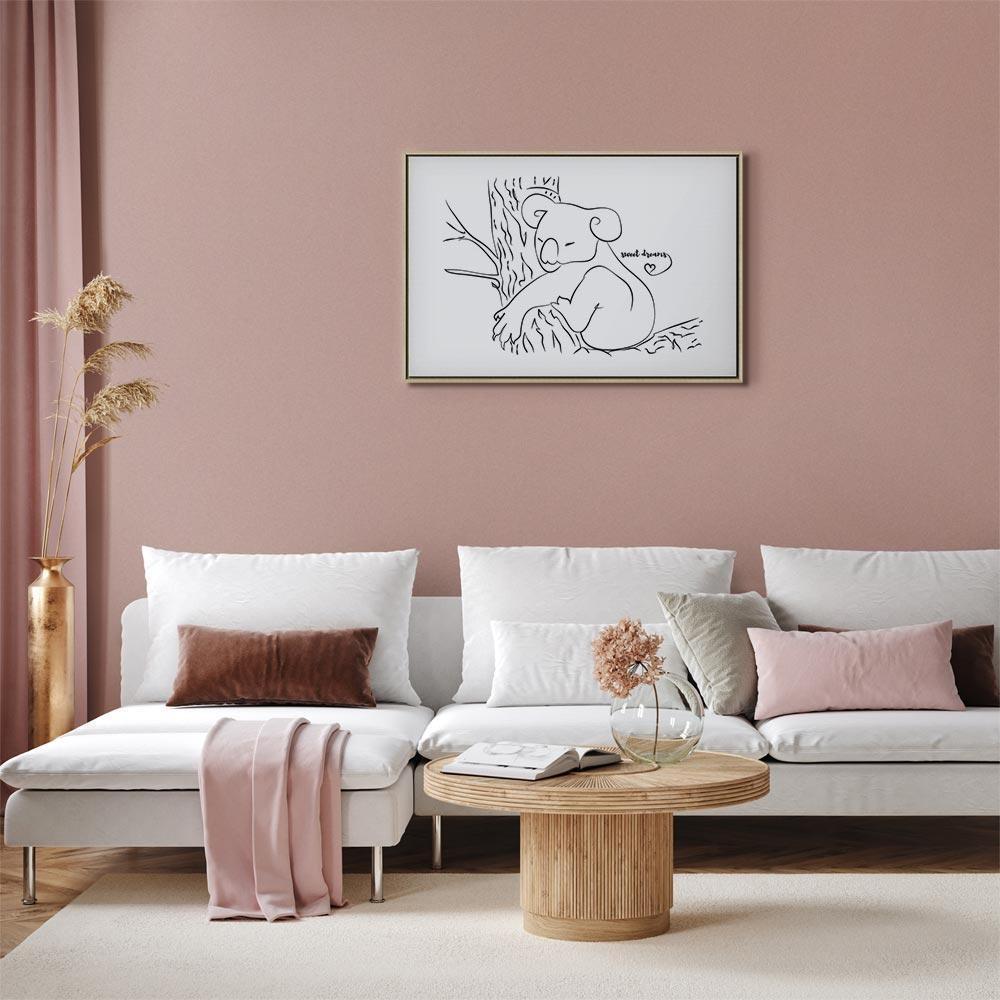 Leinwandbild - Quiet Charm of Nature (1-part) - Sleeping Koala in Black and White