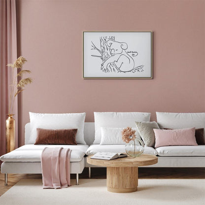 Leinwandbild - Quiet Charm of Nature (1-part) - Sleeping Koala in Black and White