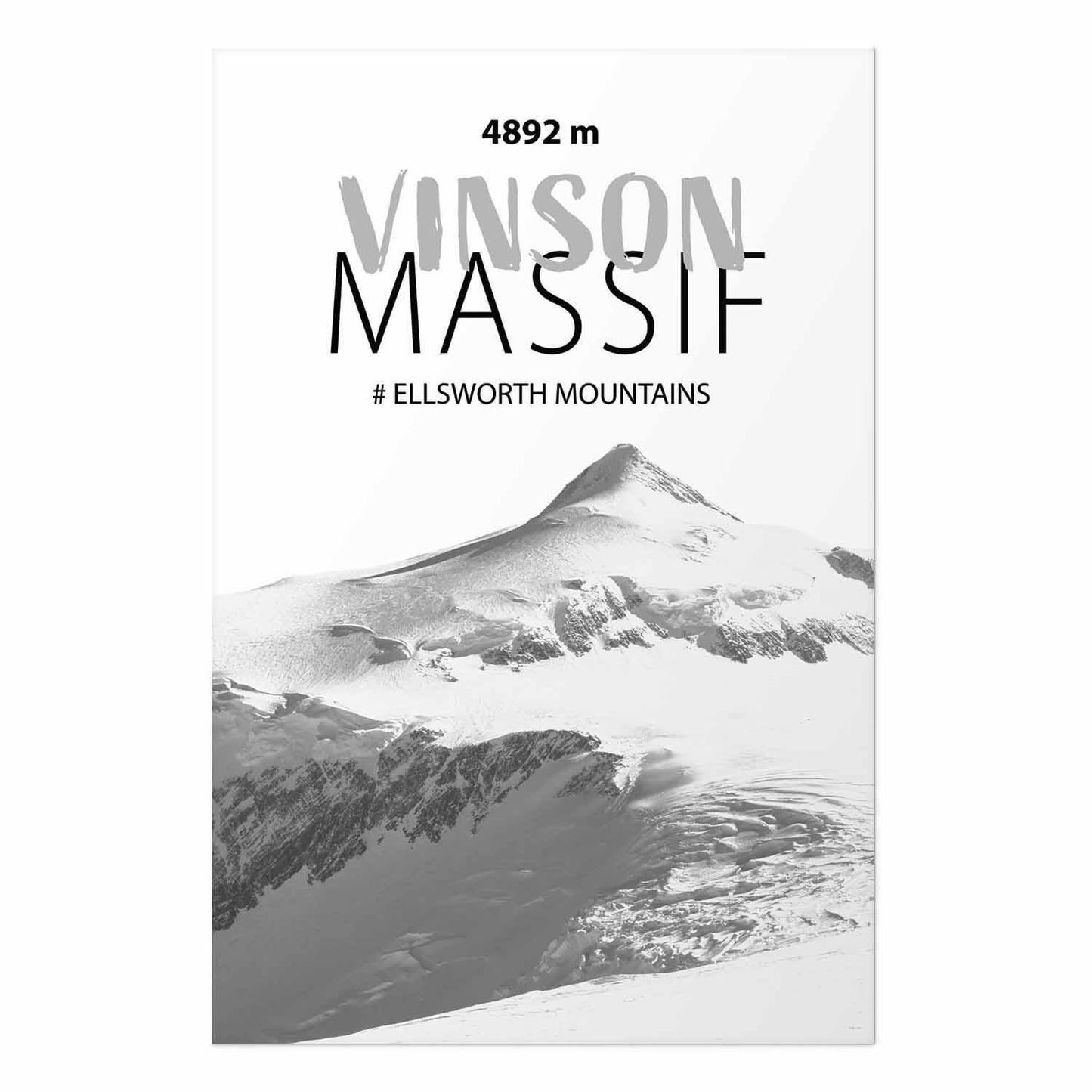 Poster - The majestic Vinson Massif mountain peak, crown of mountains, mountain landscape
