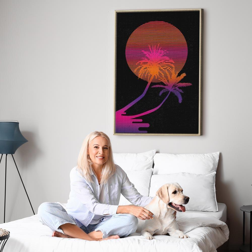 Leinwandbild - Palm at Sunrise (1 Part) Vertical