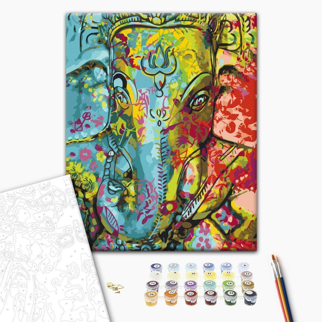 Malen nach Zahlen - Colourful Ganesha