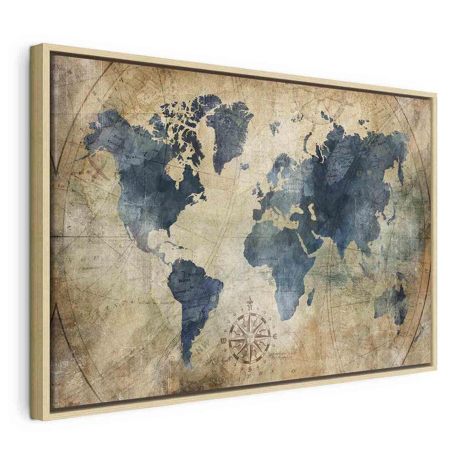 Leinwandbild - Retro Map (1 Part) Wide Artgeist