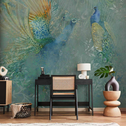 Fototapete - Peacocks Dancing - Third Variant