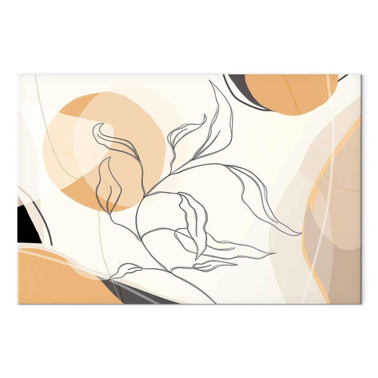 Leinwandbild - Landscape with a leaf