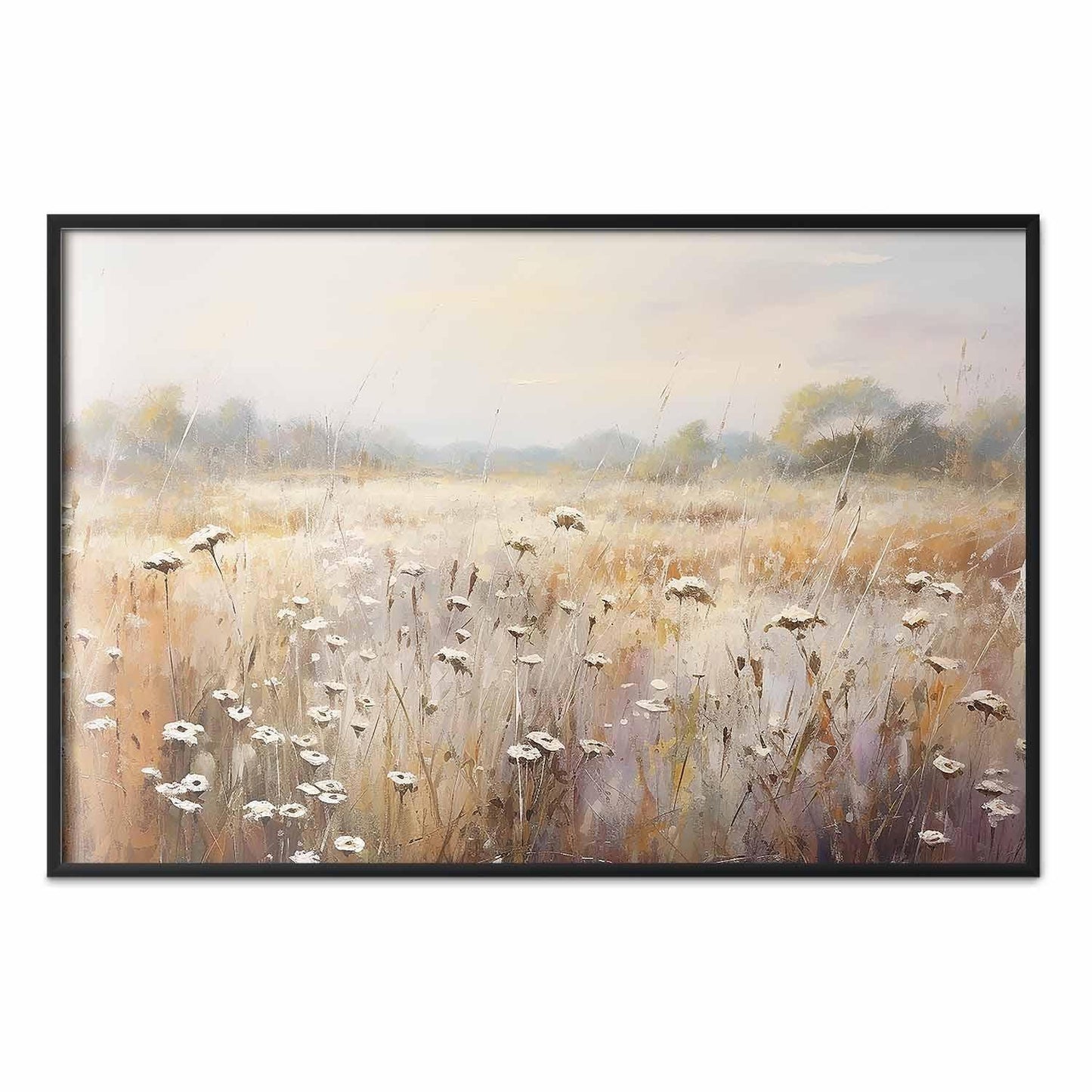 Poster - Impressionist meadow – field landscape in a pastel colour palette