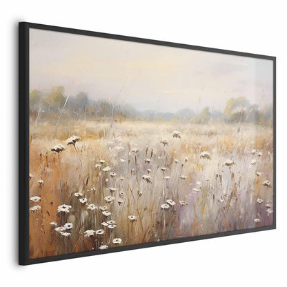 Poster - Impressionist meadow – field landscape in a pastel colour palette