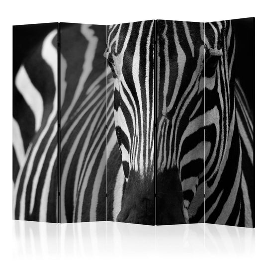 Paravent - White with black stripes II Artgeist