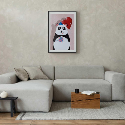 Poster - Panda with a Balloon Artgeist