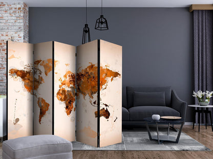 Paravent - World in brown shades II Artgeist
