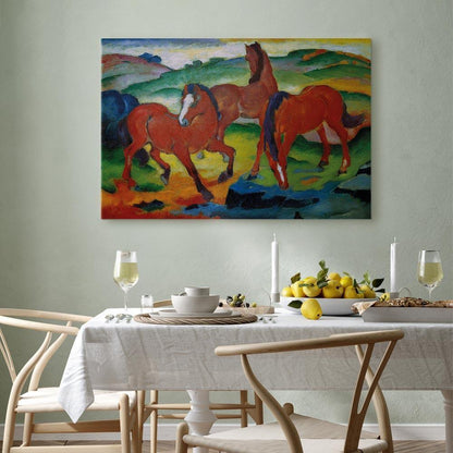 Leinwandbild - Franz Marc – The Red Horses (Grazing Horses IV)