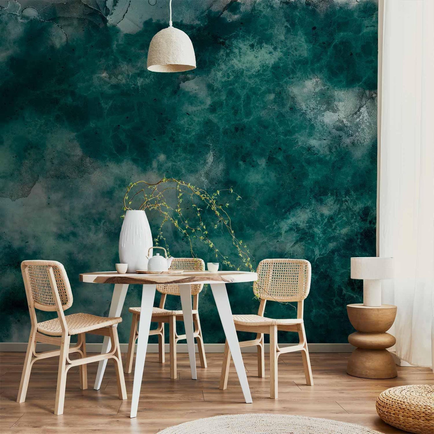 Fototapete - Malachite respite - modernist abstract background with texture