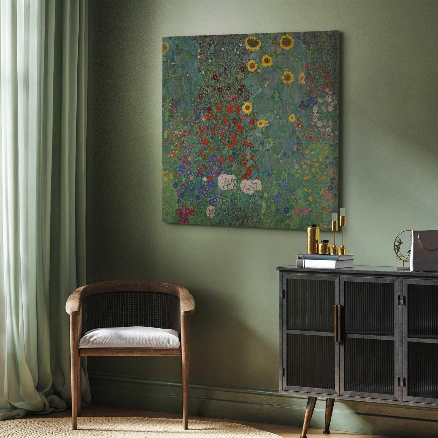 Leinwandbild - Gustav Klimt – Farm garden with sunflowers