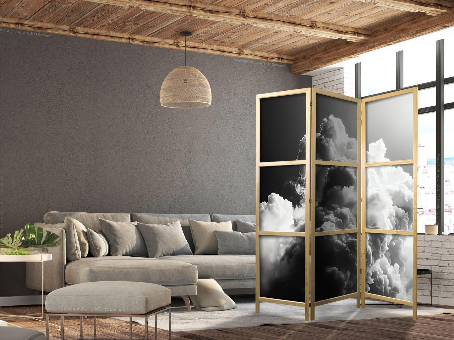 Japanischer Paravent - Clouds Like from Dreams: Let the Sun Illuminate Your Day – A Visual Feast Artgeist