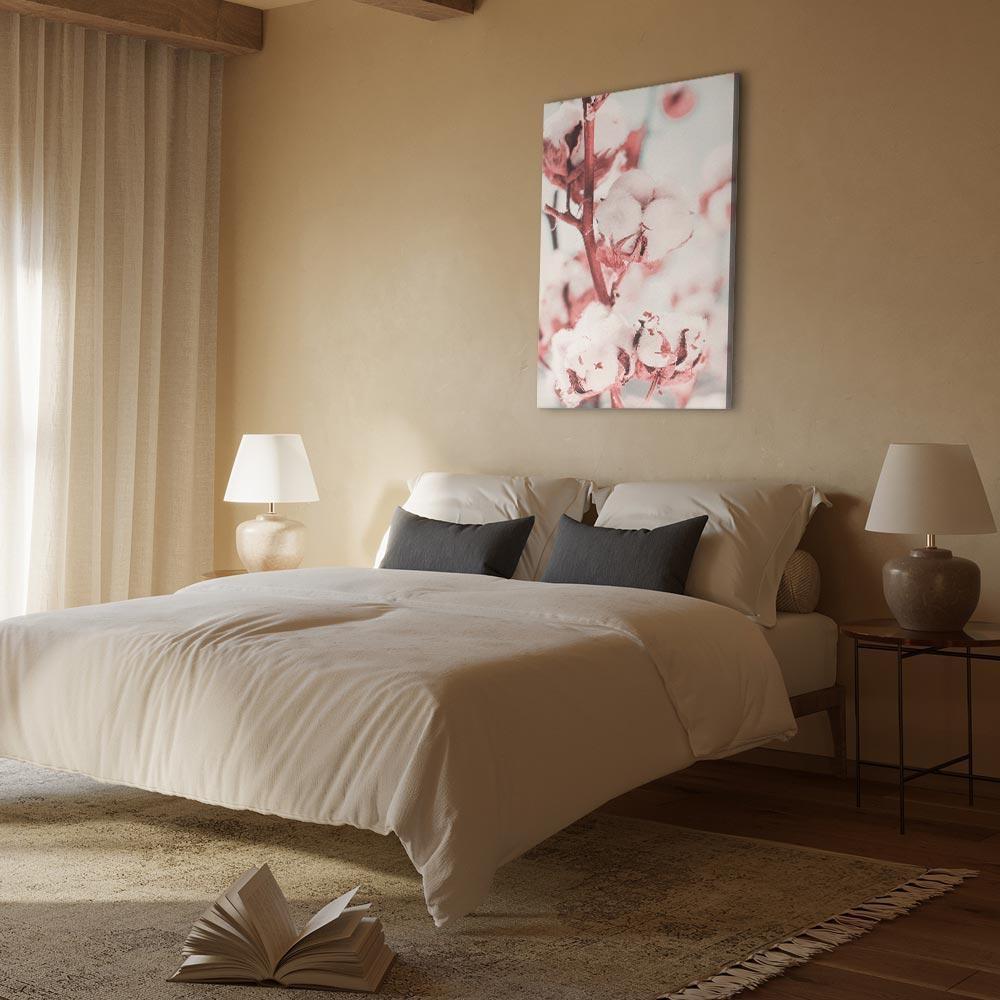 Leinwandbild - Blooming Cotton (1 Part) Vertical