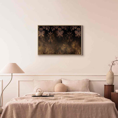 Leinwandbild - Baroque Ornaments in Patinated Gold and Browns: Retro Motif