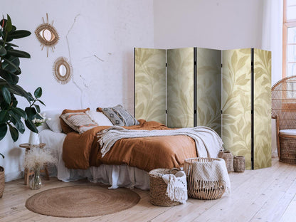 Paravent - Botanical Motif with Leaves and Vines in Sandy Colors Artgeist