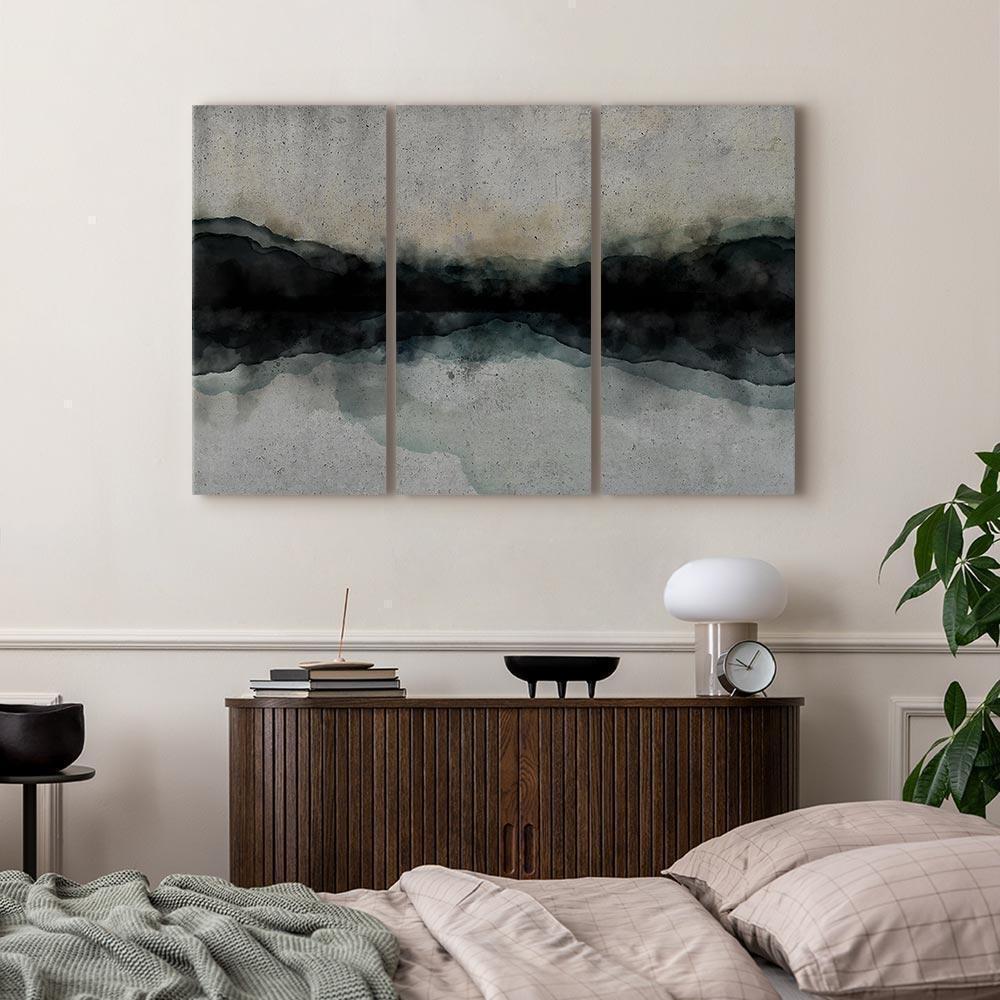 Leinwandbild - Mountain Surface of the Lake (3 Parts)