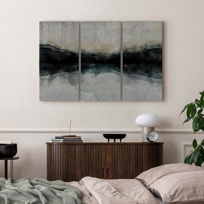 Leinwandbild - Mountain Surface of the Lake (3 Parts)