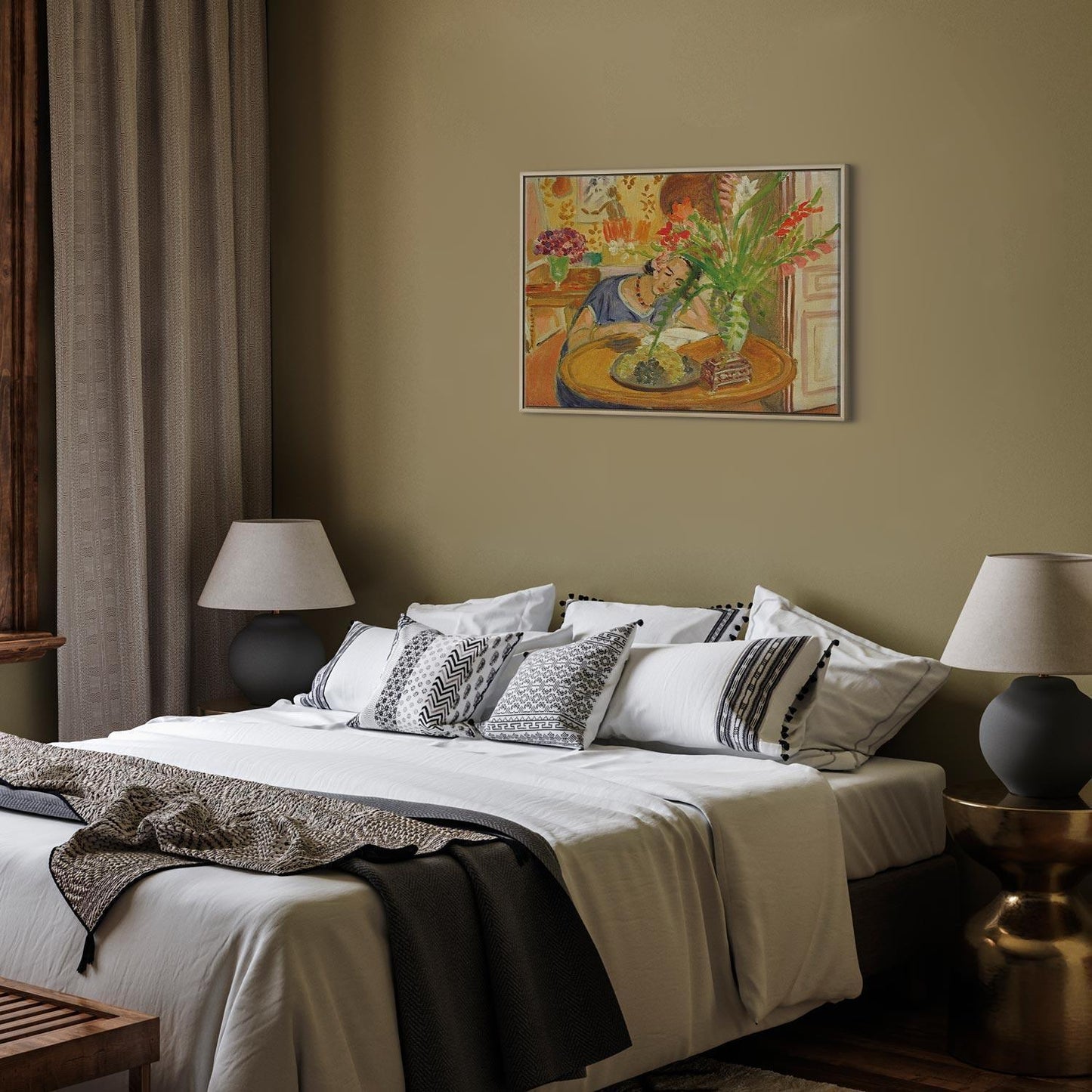 Leinwandbild - Henri Matisse – Woman with Gladioli