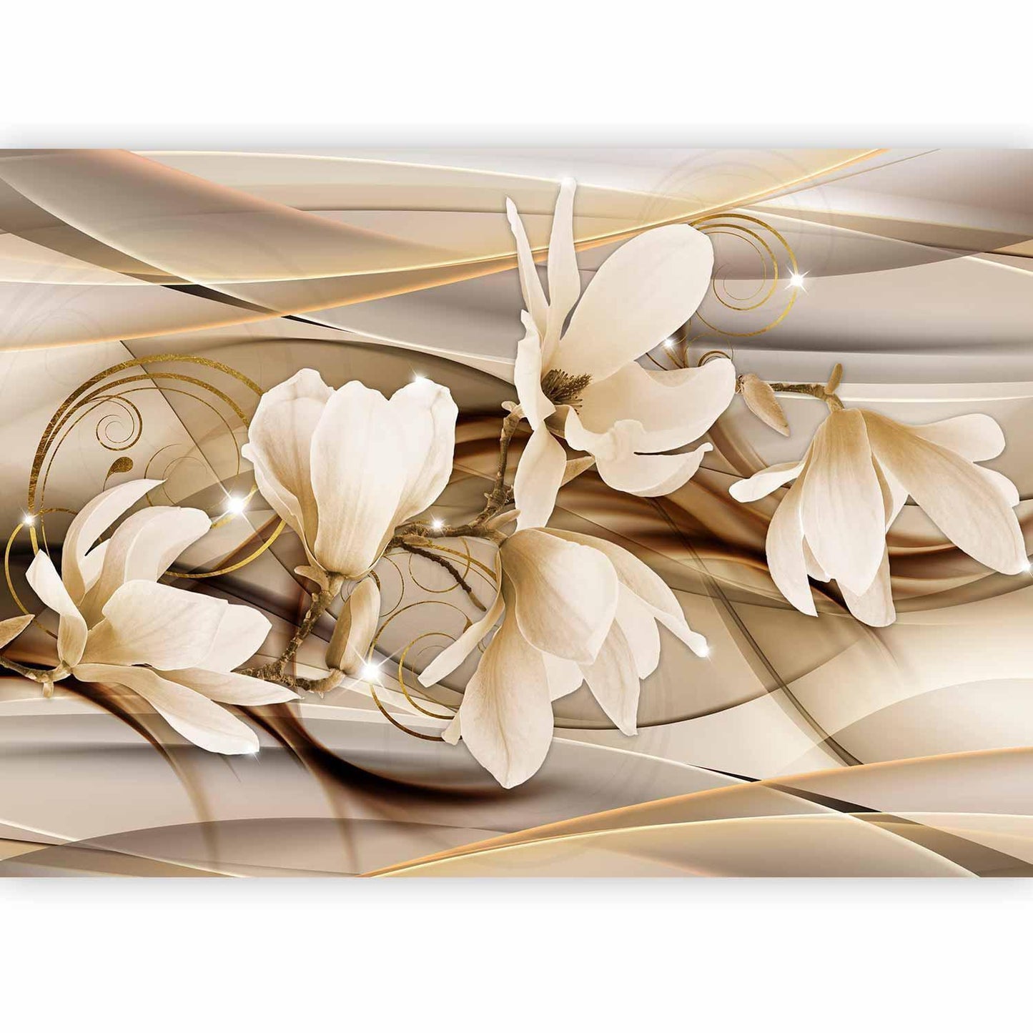 Moderne florale Fototapete an der Wand

