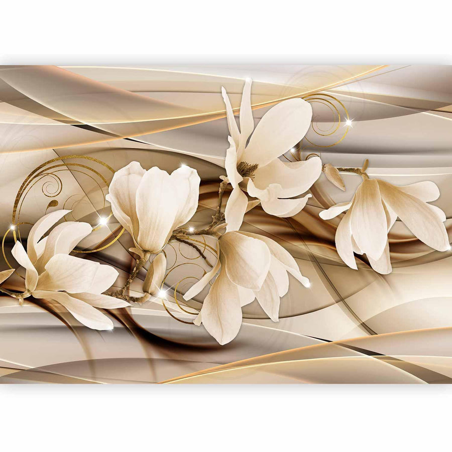 Moderne florale Fototapete an der Wand

