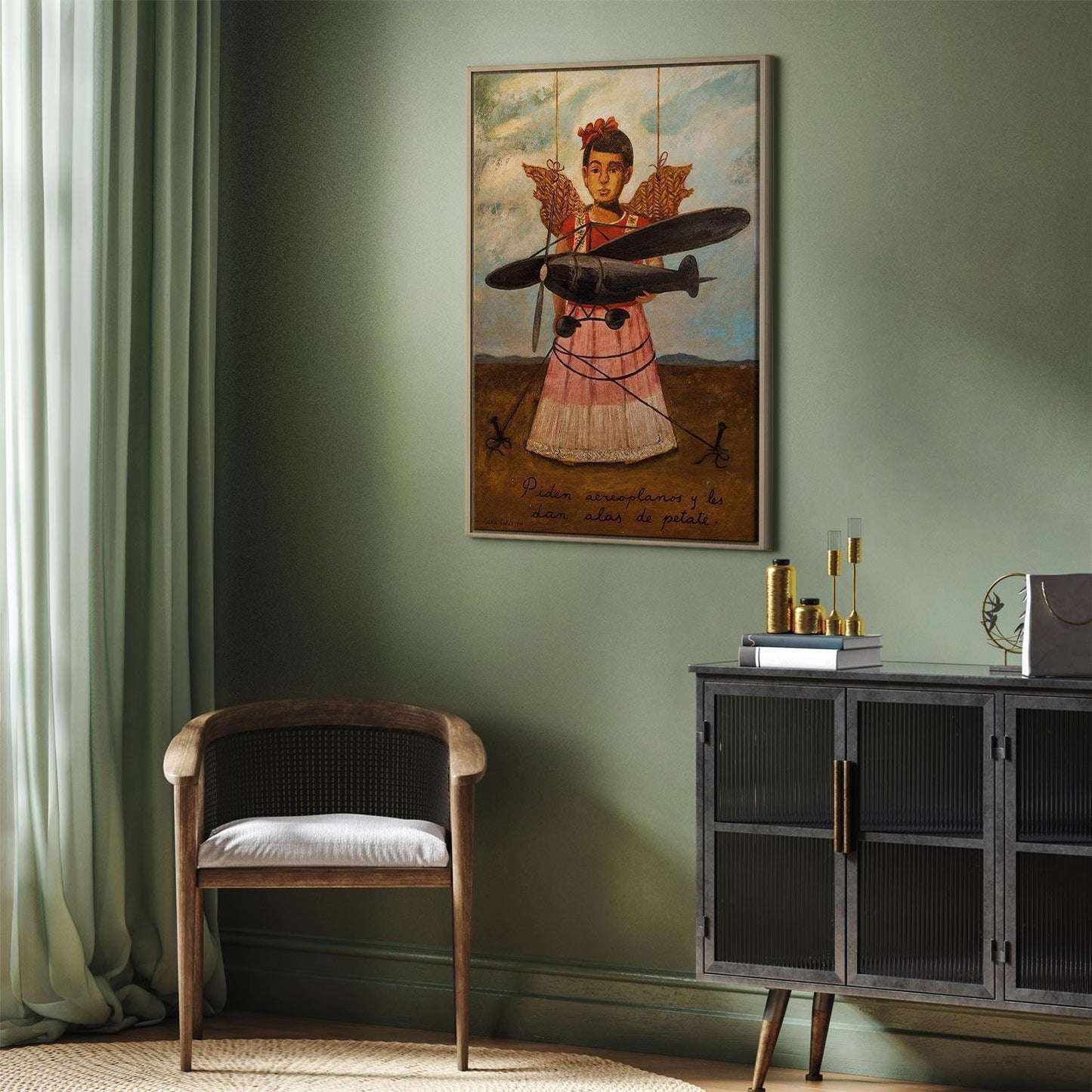 Leinwandbild - Frida Kahlo – They Asked for Planes and Got Straw Wings