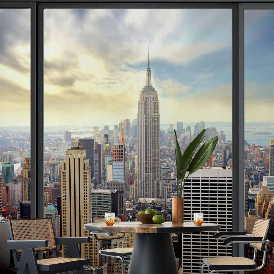 Fototapete – Stadt hinter Glas | Urbanes Design mit moderner Struktur Sawelt