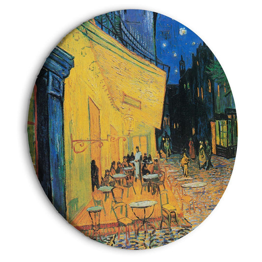 Rundes Bild - Café Terrace at Night, Vincent Van Gogh - View of a French Street Artgeist