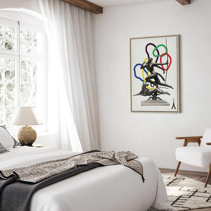 Leinwandbild - Woman With Dog - Illustration