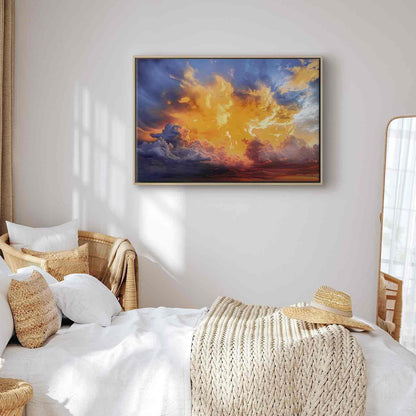 Leinwandbild - Beautiful Sunset - Clouds in Warm Shades Artgeist