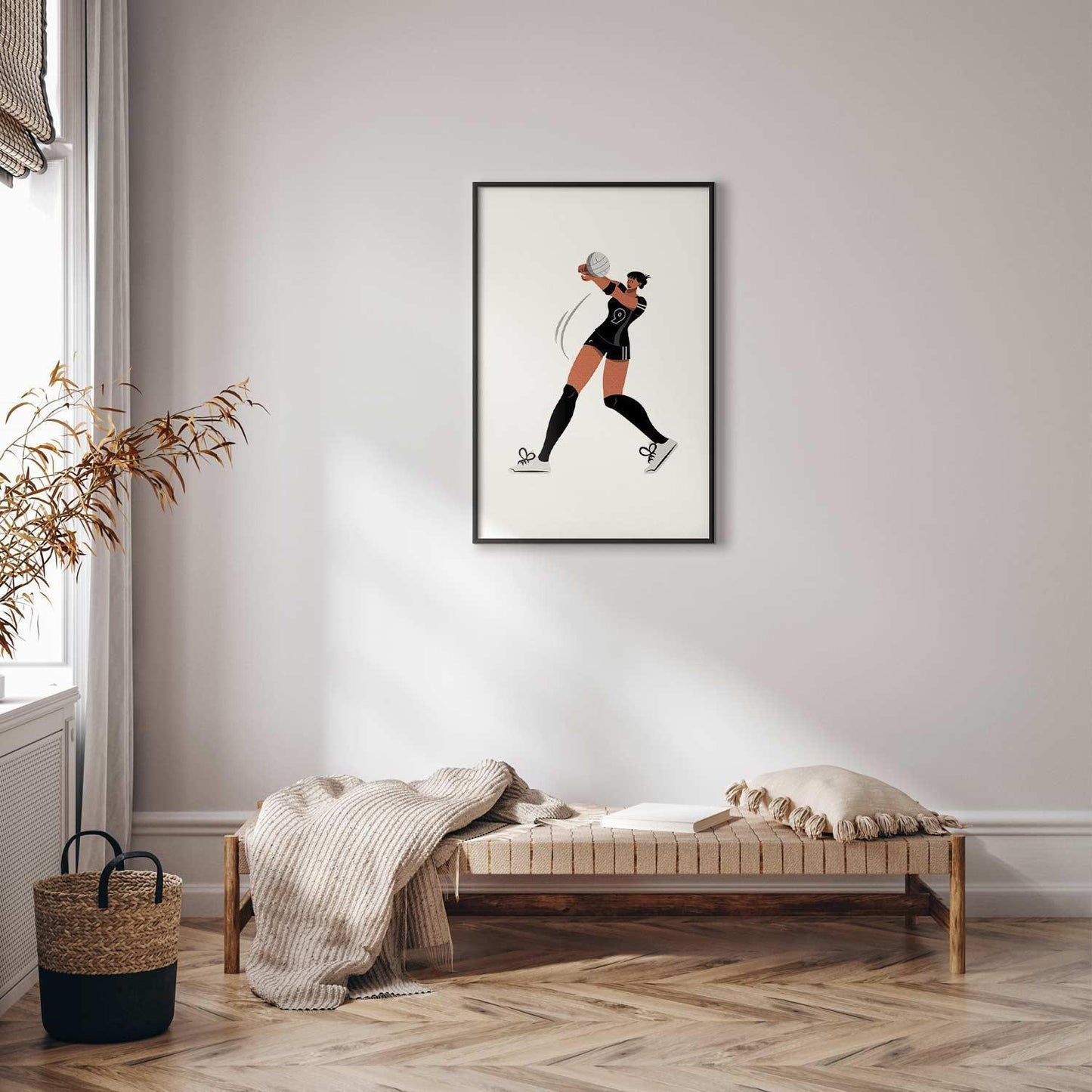 Poster - Illustration - Female Volleyball Team Player