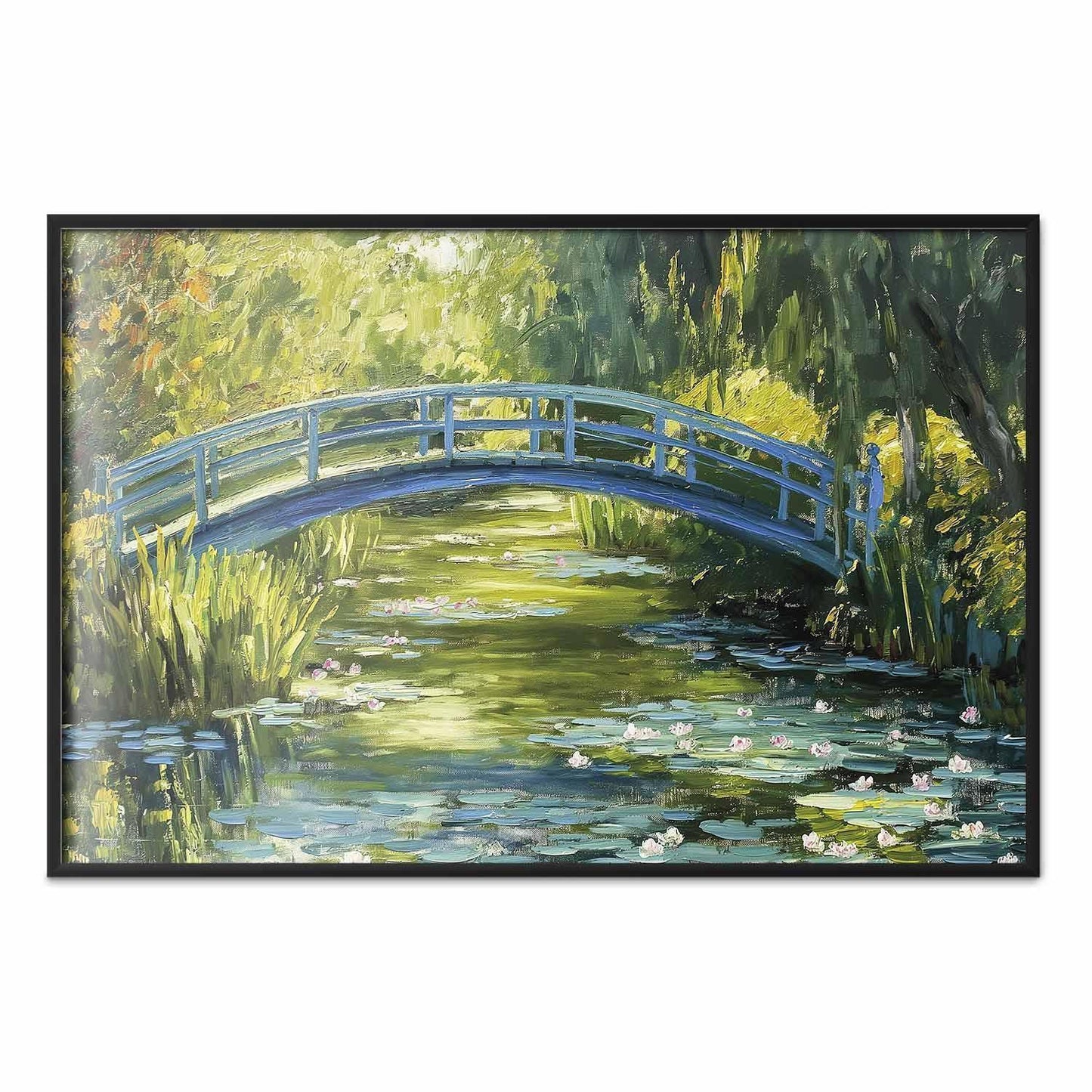 Poster - Impressionist bridge - painting of a bridge against a picturesque background