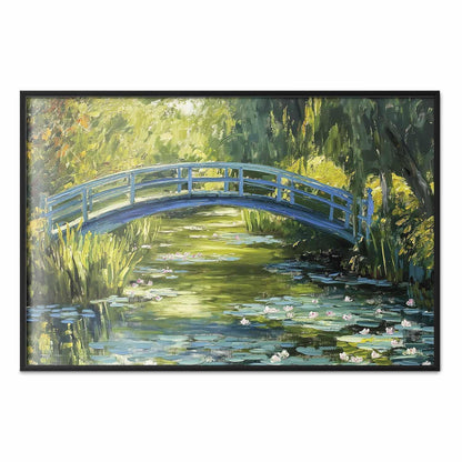 Poster - Impressionist bridge - painting of a bridge against a picturesque background