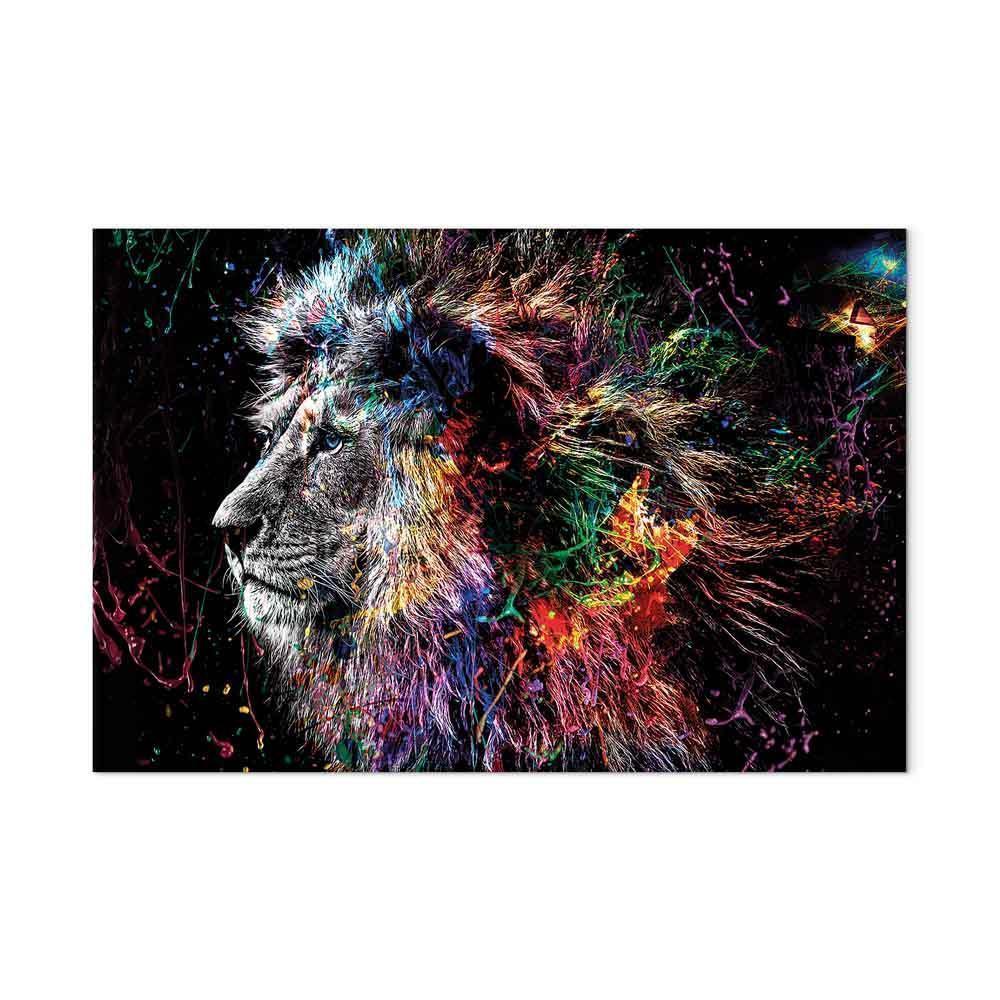 Leinwandbild - Crazy Lion (1 Part) Wide