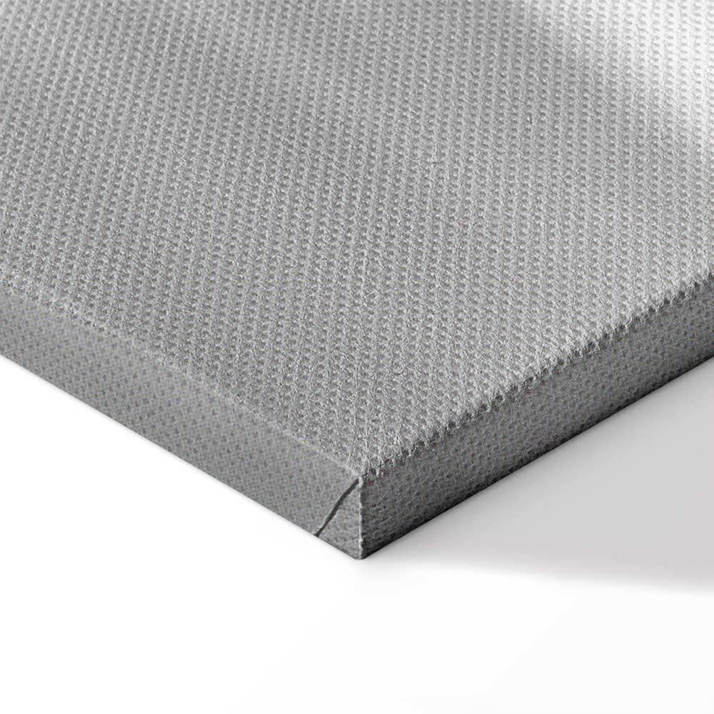 Leinwandbild Wasserfall mit roten Bäumen – Schwarz-Weiß Naturszene mit Farbakzent