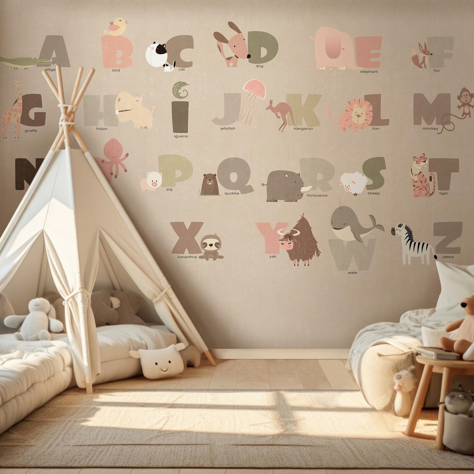 Fototapete - A Beige Alphabet Artgeist