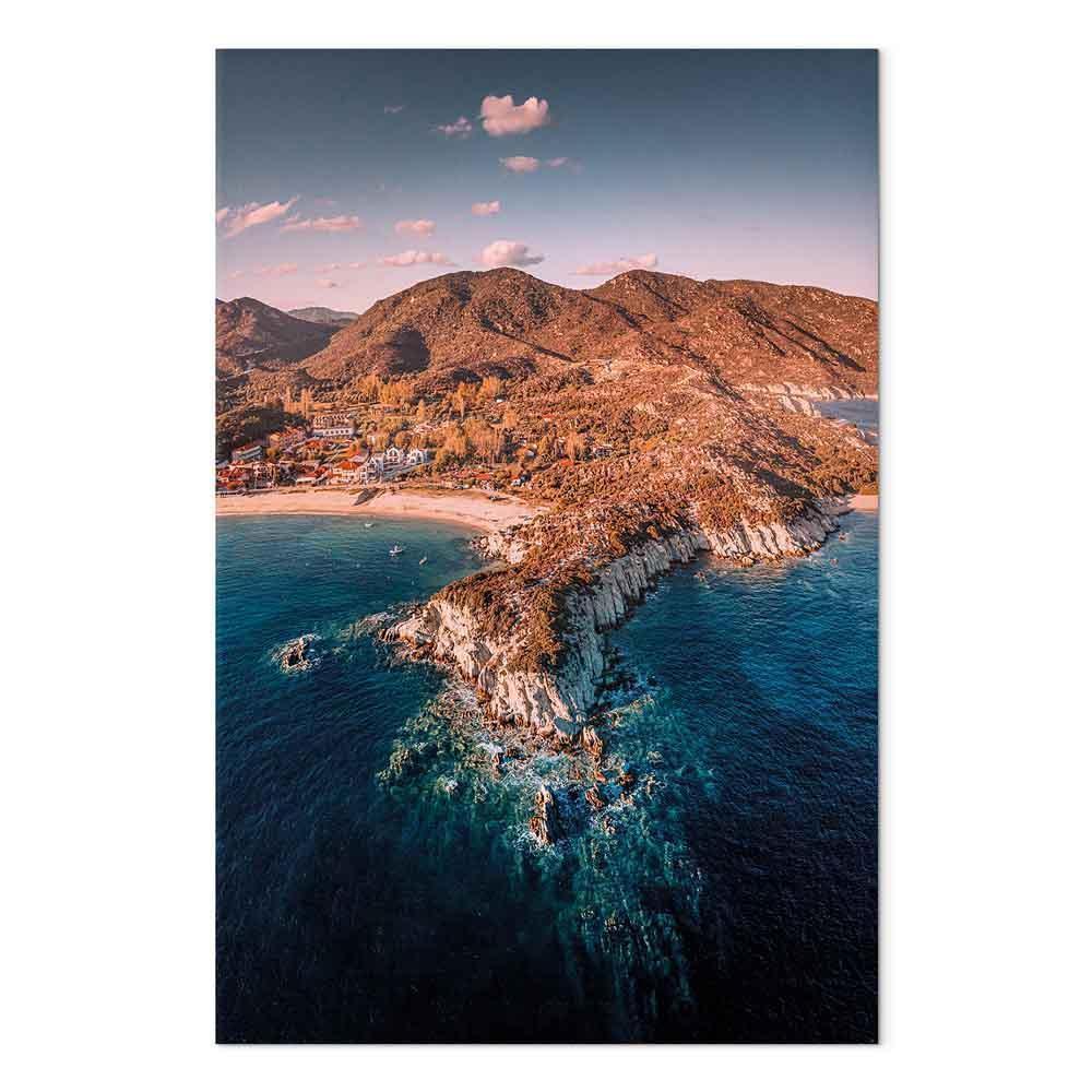 Leinwandbild - Cliff in Kalamitsi (1 Part) Vertical