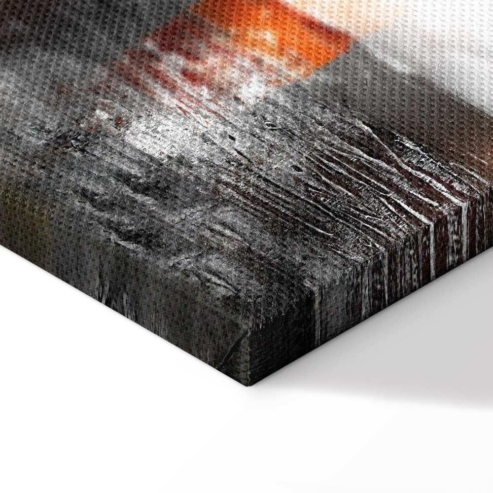 Leinwandbild - Reflection of Colors (1-part) - Sunset in Painted Abstract Background