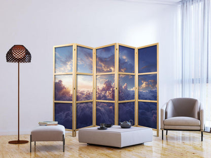 Japanischer Paravent - The Sun in Hiding: The Golden Face of the Sky Over a Cloudy Sea Artgeist