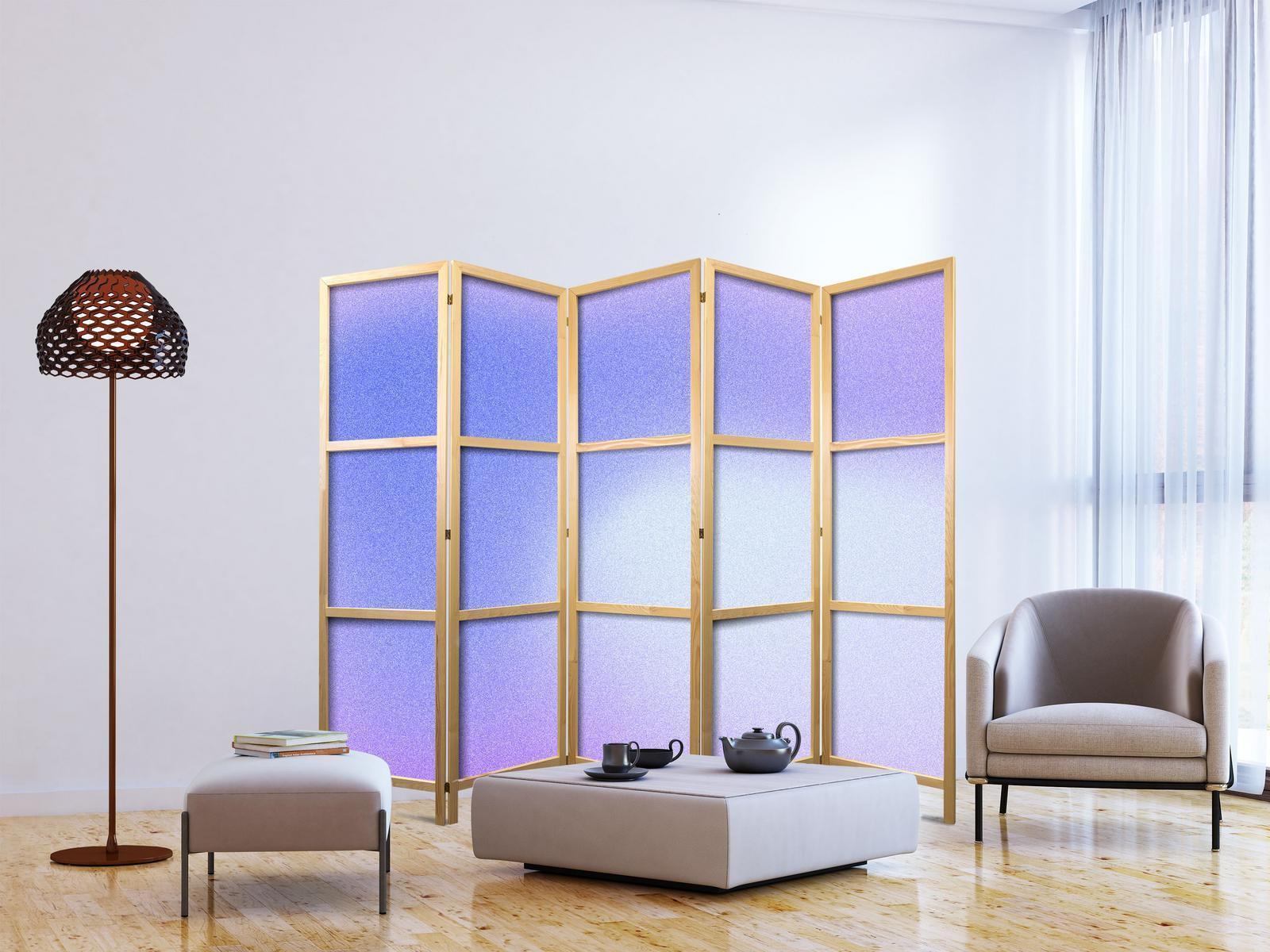 Japanischer Paravent - Heather Mist - Delicate Gradient Composed of Various Shades of Violet Artgeist