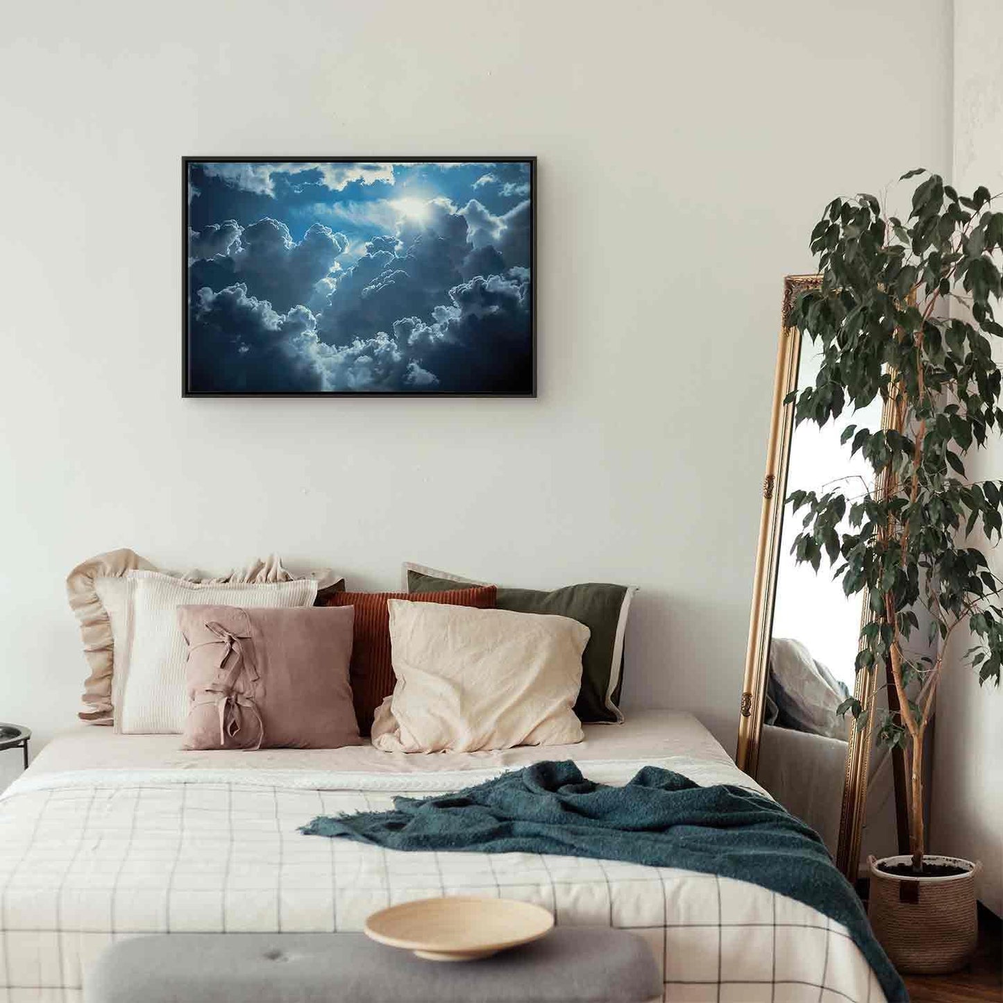 Leinwandbild - Animated Scenery: The Sun Battling with Clouds