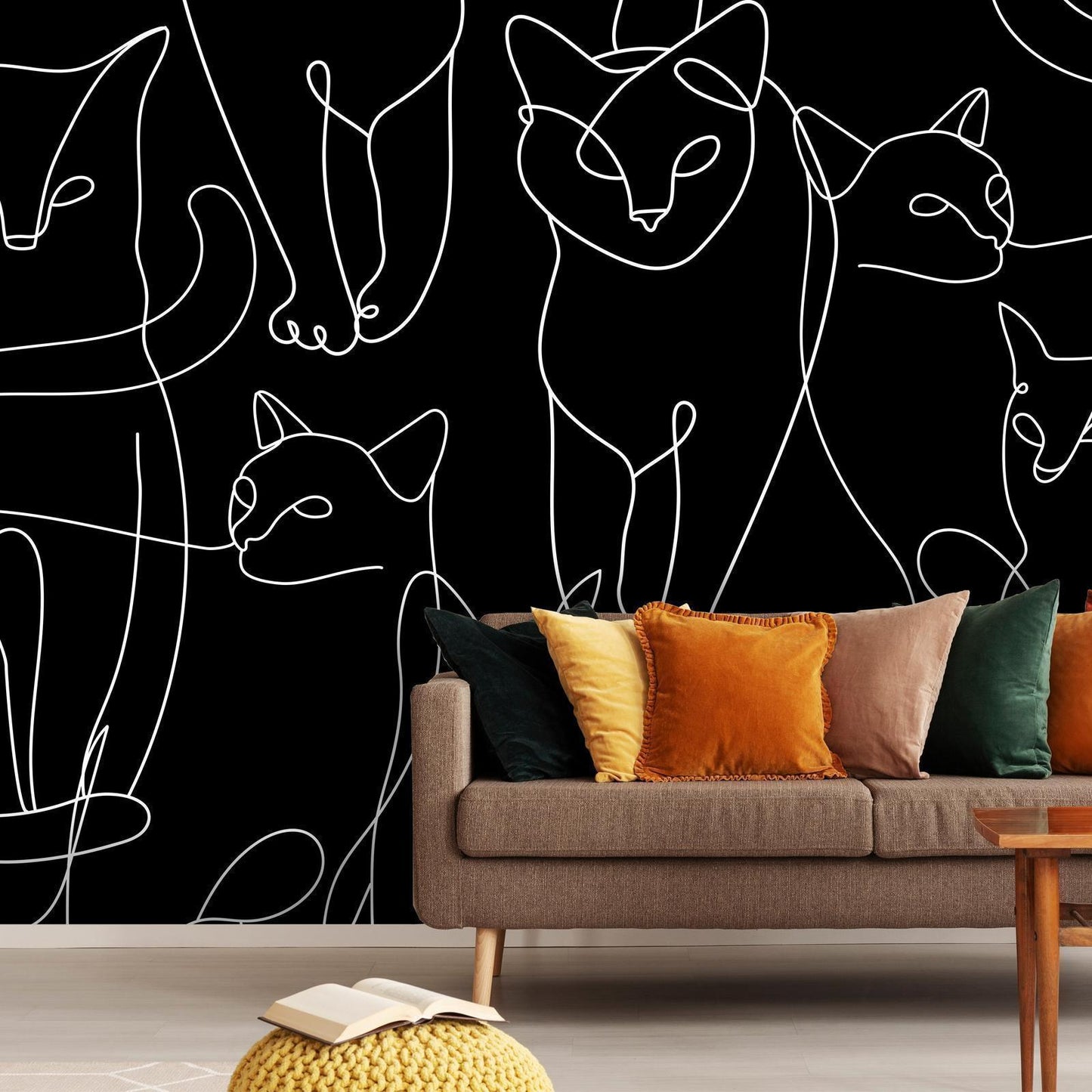 Fototapete „Cat Habits“ – Verspielte Katzenmotive für Katzenliebhaber Artgeist