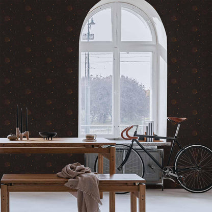 Tapete - Night Sky - Artistic Composition of Suns and Planets on a Black Background